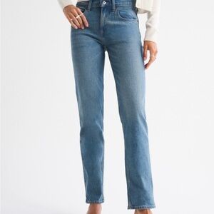 Abercrombie & Fitch Women's Straight Leg Blue Jeans Mid Rise Short